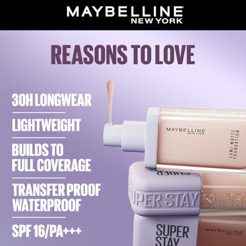 Maybelline New York Super Stay Lumi-Matte Liquid Foundation - 330, Up To 30H Long Wear, Water & Transfer Proof. SuperStay Lumi-Matte Liquid Foundation comes with Non-comedogenic & Vegan Formula | 35ml