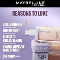 Maybelline New York Super Stay Lumi-Matte Liquid Foundation - 123, Up To 30H Long Wear, Water & Transfer Proof. SuperStay Lumi-Matte Liquid Foundation comes with Non-comedogenic & Vegan Formula | 35ml