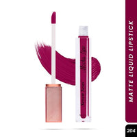 Seven Seas Mocha Lips Matte Liquid Lipstick | Non-Transfer Liquid Lipstick | 12 Hours Long Lasting | Highly Pigmented | Intense Color Payoff | Smudgeproof Liquid Lipstick for Women (204, 4ml)