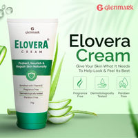 Elovera Moisturising Cream 75g | For Dry Skin | with Aloe Vera & Vitamin E | Protects, Nourishes and Repairs Skin | Paraben Free | Fragrance Free (Pack of 2)