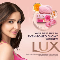Lux Even-toned Glow Bathing Soap infused with Vitamin C & E |For Superior Glow|Buy 4 Get 1 Free|150g