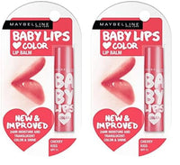 Maybelline New York Lip Balm, With SPF, Moisturises and Protects from the Sun, Pink Lolita & Baby Lips Cherry Kiss, Baby Lips, Pink Lolita, Cherry Kiss, 4g (Pack of 2)
