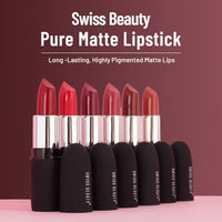 Swiss Beauty Pure Matte Creamy Lipstick | Non-drying, Highly pigmented Lipstick | Shade- Café Mocha, 3.8gm|