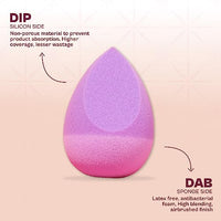 TYPSY BEAUTY Dip and Dab Makeup Sponge Blender | Dual-Sided Silicone and Foam Puff | Latex-Free, Soft, Durable | Face Blender for Foundation, Concealer, Powder | Compact Puff for Women