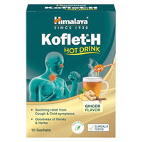 Himalaya Koflet-H Hot Drink | Ginger Flavor | Pack of 10 Sachets | Relief from Cough and Cold Symptoms | Contains Honey | Has Goodness of Herbs