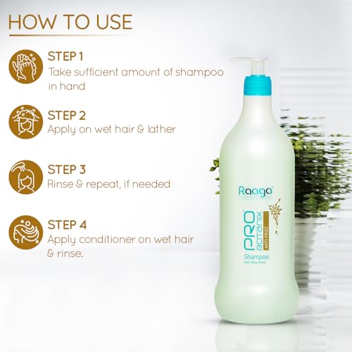 Raaga Professional Pro Botanix Anti-Frizz Shampoo with Shea Butter | Smoothes and Controls Unruly Frizzy Hair, Deep Moisturization | Suitable For Men & Women (1000 ml)
