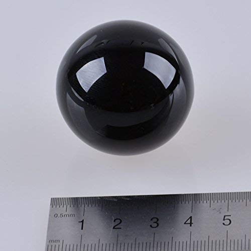 LONGWIN 40mm(1.6 inch) Solid Mini Fengshui Crystal Ball Healing Crystals(Black) Black