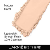 Lakme Nourishing,Smoothening Face It Compact, Coral, 9 G
