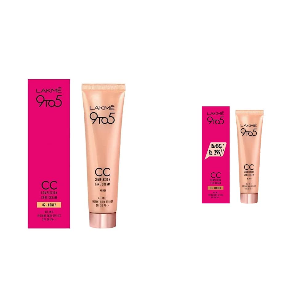 LAKMÉ9 To 5 Complexion Care Cc Cream, Honey, 30G And Lakme 9 To 5 Complexion Care Cc Cream, Almond, 30G