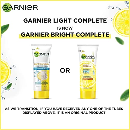 Garnier Bright Complete BRIGHTENING DUO ACTION Face Wash, 100g