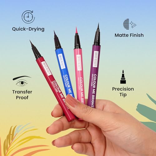 Swiss Beauty Colour Me Bright Matte finish Sketch Eyeliner with soft pen tip applicator | Quick Drying | Waterproof, smudge-proof eyeliner | Shade - Black Beauty, 0.7ml