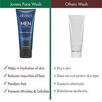 Jovees Herbal Men's Essential Advanced 4 in 1 Moisturizing Face Wash |with Vit C and Vit E | Gives Clean and Clear Skin |For All Skin Types 100g