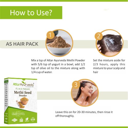 Attar Ayurveda Methi Seed Powder For Hair Growth - 200 g | Fenugreek Powder