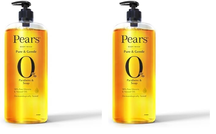 Pears Pure & Gentle Shower Gel SuperSaver XL Pump Bottle With 98% Pure Glycerine, 100% Soap Free and No Parabens, 750 ml (Pack of 2)