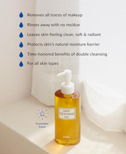 DHC Beauty Deep Cleansing Oil (200), with Olives, Removes Makeup And Impurities, Cleansing Oil/Makeup Remover for Soft & Glowing Skin