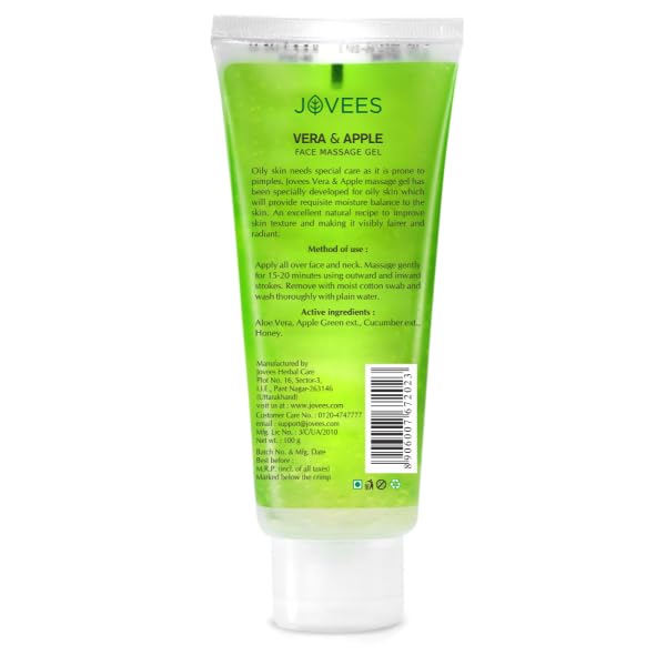 Jovees Face Massage Cream with Aloe Vera and Apple| Improves Skin Texture Making It Fairer and Radiant | 100gm