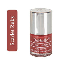 DeBelle Gel Nail Polish Scarlet Ruby(Pastel Bargundy)|Non UV - Glossy Finish |Chip Resistant | Seaweed Enriched Formula| Long Lasting|Cruelty and Toxic Free| 8ml