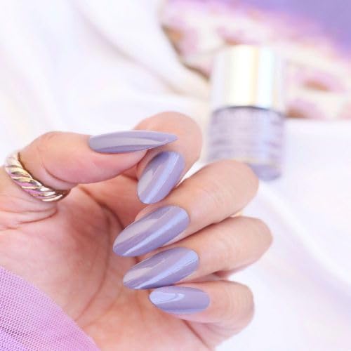 DeBelle Gel Nail Polish Viola Dew (Dark Lilac Nail Paint)|Non UV - Gel Finish |Chip Resistant | Seaweed Enriched Formula| Long Lasting|Cruelty and Toxic Free| 8ml