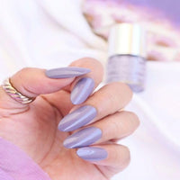 DeBelle Gel Nail Polish Viola Dew (Dark Lilac Nail Paint)|Non UV - Gel Finish |Chip Resistant | Seaweed Enriched Formula| Long Lasting|Cruelty and Toxic Free| 8ml