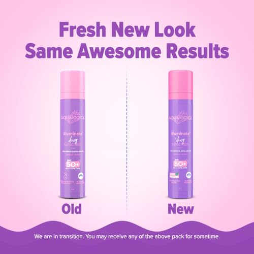 Aqualogica Illuminate+ Dewy Sunscreen Gel SPF 50+ PA++++ with Wild Berries & Alpha Arbutin | Broad Spectrum SPF 50+ PA++++ | UVA/B & Blue Light Protection | Evens Skin Tone | Fragrance-Free & No White Cast | For Luminous & Sun Protected Skin | 50 g