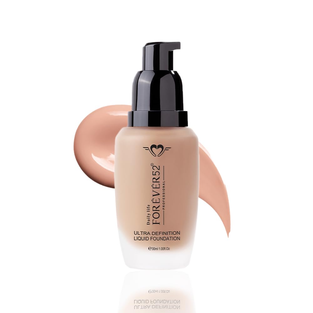 Daily Life Forever52 Ultra Definition Liquid Foundation|24-Hour Wear, Medium to High Coverage, Pore-Minimizing & Mattifying, Anti-Aging, Satin-Like Finish|Ideal for Medium Skin (Chocolate Mousse,30ml)