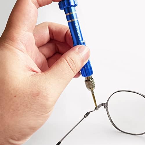 5 - in - 1 Multifunctional Small Screwdriver, PTSLKHN S2 Steel Magnetic Screwdriver Kit for Eyeglass, Sunglasses, Electronics, Cellphone, Jewelry and More