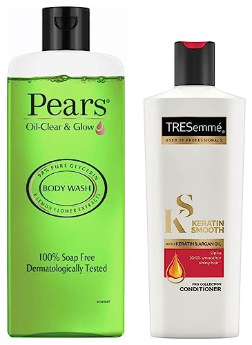 TRESemme Keratin Smooth Conditioner, 190ml & Pears Oil Clear and Glow Shower Gel, 250ml