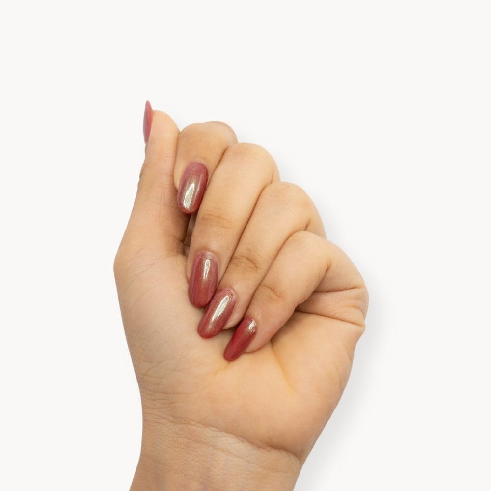 HYUE Chrome Glazed Nail Paint - 7 shades | Magma | 8 ml | Dual-toned | Long-lasting Shine | Color-Shifting Pigments | One Stroke Coverage | Gel Finish | Salon-like Nails | No UV Damage