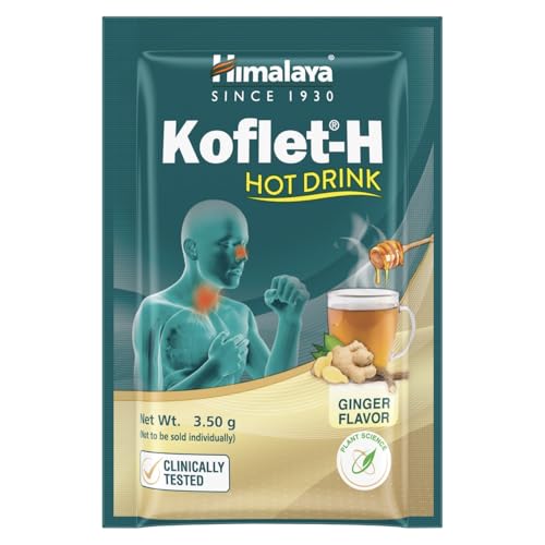 Himalaya Koflet-H Hot Drink | Ginger Flavor | Pack of 10 Sachets | Relief from Cough and Cold Symptoms | Contains Honey | Has Goodness of Herbs