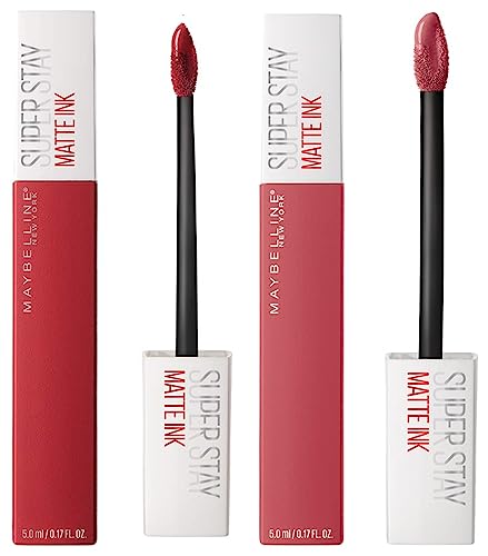 Maybelline New York Super Stay Matte Ink Liquid Lipstick, 20 Pioneer, 5ml and Maybelline New York Super Stay Matte Ink Liquid Lipstick, 225 Delicate, 5ml