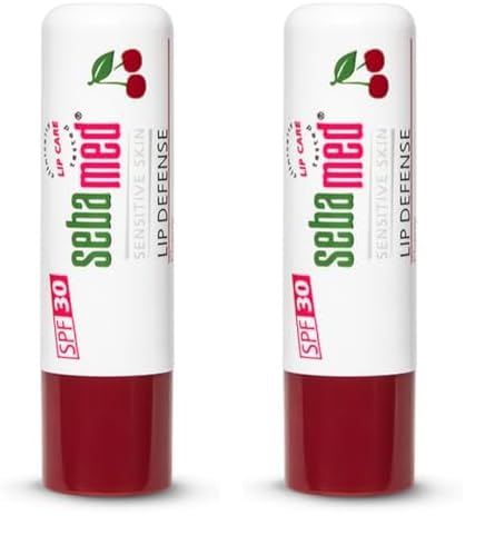 Sebamed Lip defense 4.8gm, Cherry | SPF 30 |Tinted Lip balm for Dry & Chapped lips with natual oil & Vitamin E | UV protection | Dermatologically tested (Pack of 2)