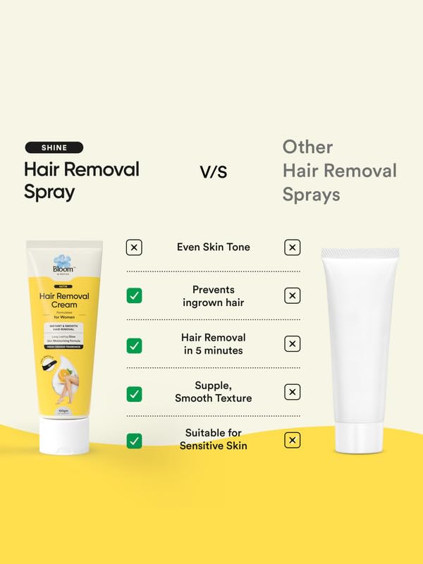 Bloom - Hair Removal Cream (Orange) - with Spatula (100gm) Pack of 2