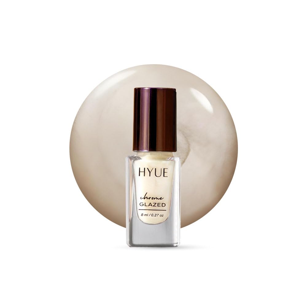 HYUE Chrome Glazed Nail Paint - 7 shades | Icy Silver | 8 ml | Dual-toned | Long-lasting Shine | Color-Shifting Pigments | One Stroke Coverage | Gel Finish | Salon-like Nails | No UV Damage