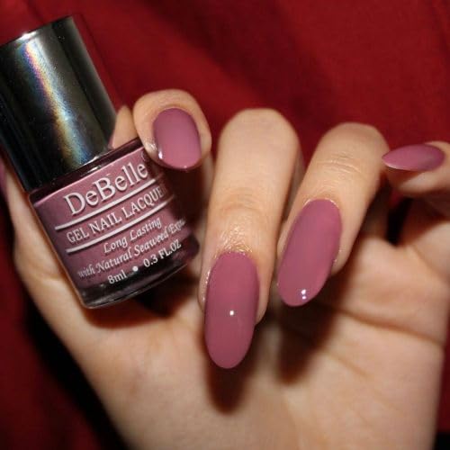 DeBelle Gel Creme Finish Nail Polish Laura Aura (Light Mauve), 8 Ml - Enriched With Natural Seaweed Extract, Cruelty Free, Toxic Free
