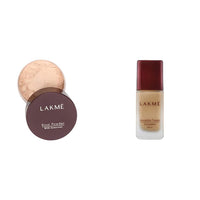 Lakmé Rose Face Powder, Soft Pink, 40g And Lakmé Invisible Finish SPF 8 Foundation, Shade 02, 25ml