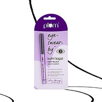 Plum Eye-Swear-By Kohl Kajal | Deep Black Kajal Pencil | Matte Finish | Smudge Proof & Waterproof | Makeup 0.35g (Pack of 2)