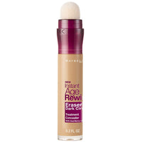 Maybelline New York Instant Age Rewind Eraser Radiant Finish Liquid Concealer,Medium with Foundation Oval Brush Count 2