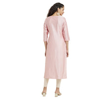 Kashish Women's  Viscose Embroidered Round Neck Straight Fit Kurta