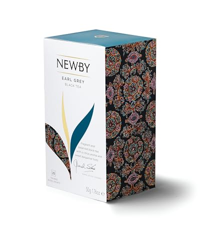 Newby Earl Grey Tea Bags | Premium Black Tea Blended With Natural Bergamot Flavor & Citrus Twist | Light and Refreshing | 25 pieces | 50 Grams
