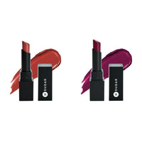 SUGAR Cosmetics - Longwear Matte Lipstick - 03 Rust Have (Subtle Burnt Red) - 3.5 gms & SUGAR Cosmetics - Longwear Matte Lipstick - 08 Berry Picking (Berry) - 3.5 gms