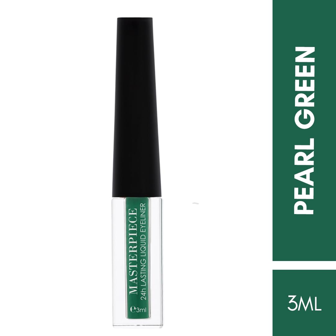 Million Colors Masterpiece Liquid Eyeliner | Metallic Waterproof Color Eyeliner | Quick Dry Smudge Proof | Long Lasting Eye Makeup | Pearl Green | 3 ml