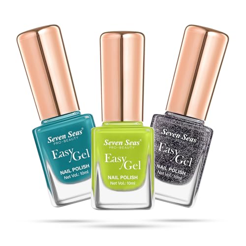 Seven Seas Easy Gel Nail Polish | Quick Dry Gel Nail Polish, Pack of 3 (Combo-20, 30ml)