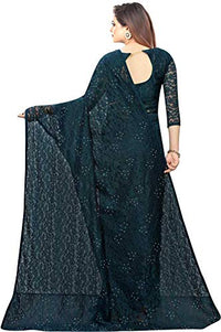 Avantika Fashion Women's  Jacquard Russell Net Saree With blouse piece