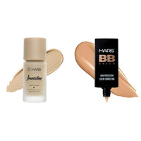 MARS High Coverage Liquid Matte Foundation | Blemish Free & Blendable Foundation for Makeup (40ml) (SHADE-03) BB Cream Lightweight Foundation (30 ml) (Tan)