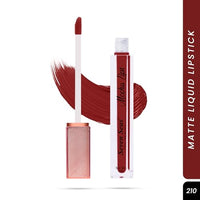 Seven Seas Mocha Lips Matte Liquid Lipstick | Non-Transfer Liquid Lipstick | 12 Hours Long Lasting | Highly Pigmented | Intense Color Payoff | Smudgeproof Liquid Lipstick for Women (210, 4ml)
