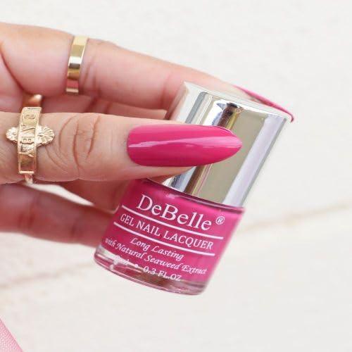 Debelle Gel Nail Polish Tulip Sheen (Dark Pink Nail Paint)|Non Uv - Gel Glossy Finish |Chip Resistant | Seaweed Enriched Formula| Long Lasting|Cruelty And Toxic Free| 8Ml