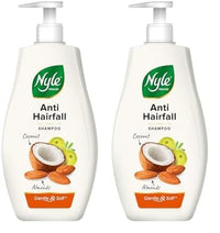 Nyle Naturals Anti-Hairfall Shampoo | For Hairfall Control | With Coconut Milk, Badam and Amla |Gentle & Soft Shampoo For Men & Women |800ml (Pack of 2)