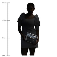 Colorbar LIPS & LASHES BOX POUCH(SET OF TWO) - BLACK II 1 Large Main Compartment + Small Black Pouch II Metallic Embellishments and Zipper II PVC + Polyester material