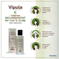 Vipula Ayurvedic Herbal Hair Oil for Stronger Longer and Thicker Hair, Enriched with Coconut, Amla & Bhringraj for Stronger, 100% Natural Oil for 2x faster Hair Growth - 2x100ml
