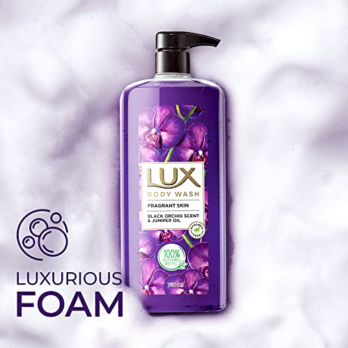 Lux Body Wash Fragrant Skin Black Orchid Scent & Juniper Oil Supersaver Xl Pump Bottle With Long Lasting Fragrance, Glycerine, Paraben Free, Extra Foam, 750 Ml
